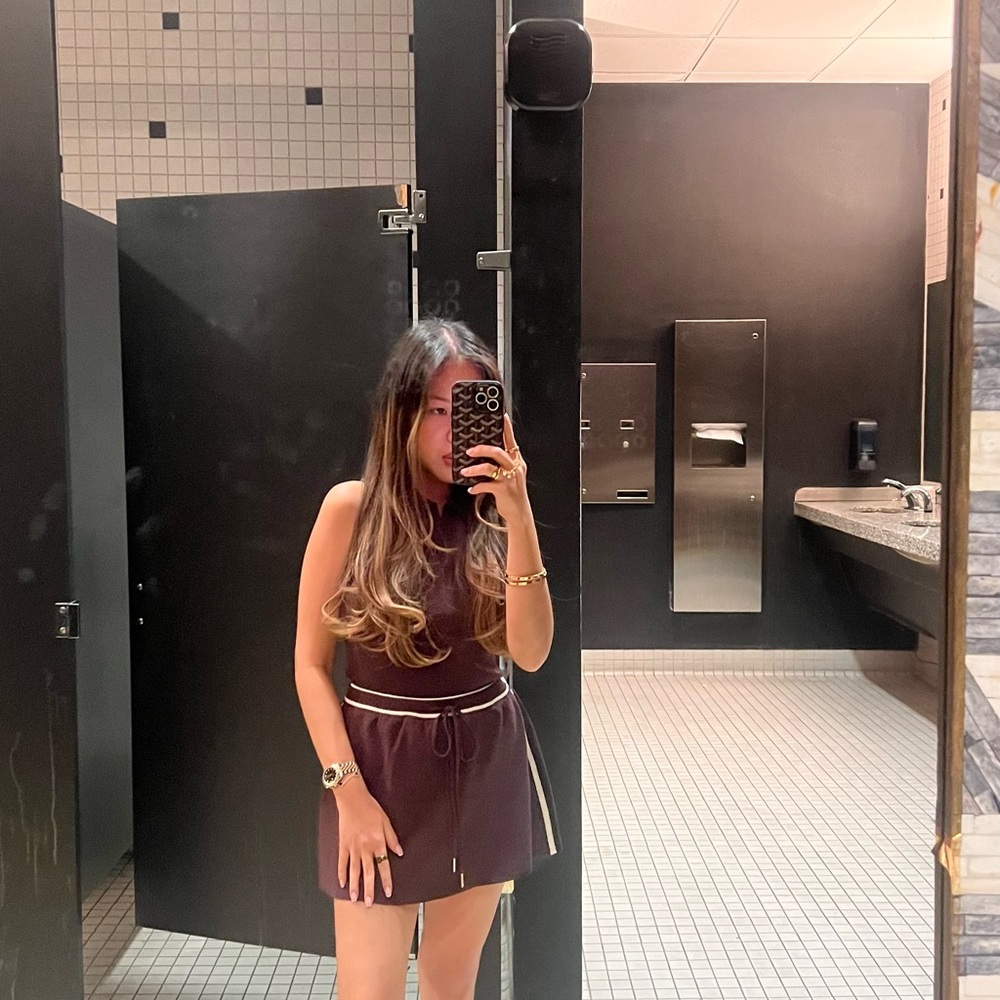 Stylish Brown Sleeveless Two Piece